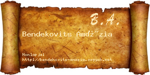 Bendekovits Amázia névjegykártya